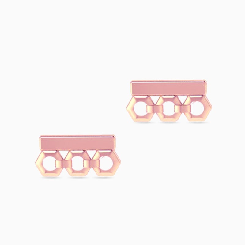 Miss L' by L'azurde Circle Stud Earrings in 18K Gold - Image 1